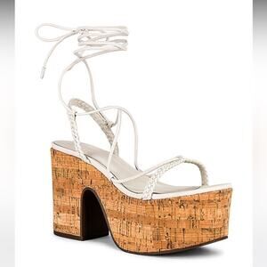 Schutz Maxima Cutout Platform  clogs sandals lace up Size 7,5